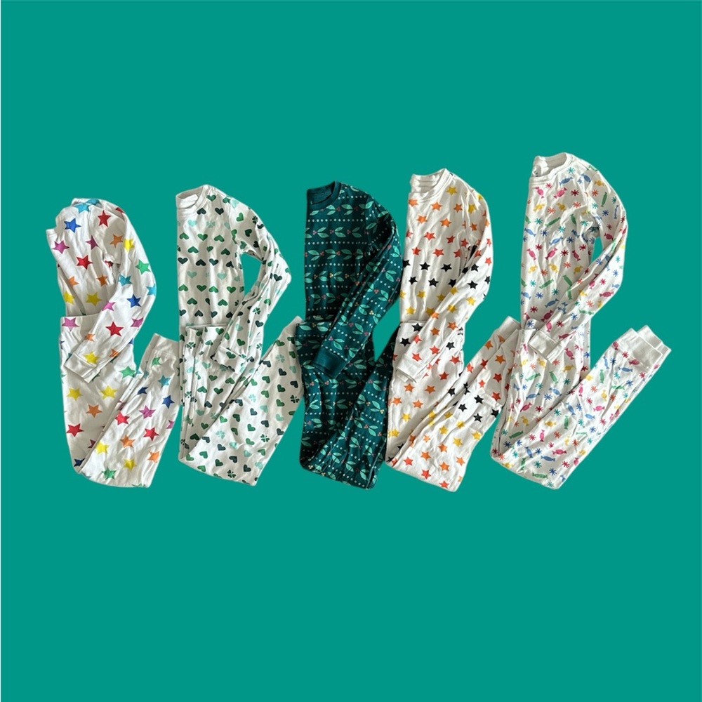Bundle of 5 sets of Organic Cotton Primary Pajamas Size 8-9